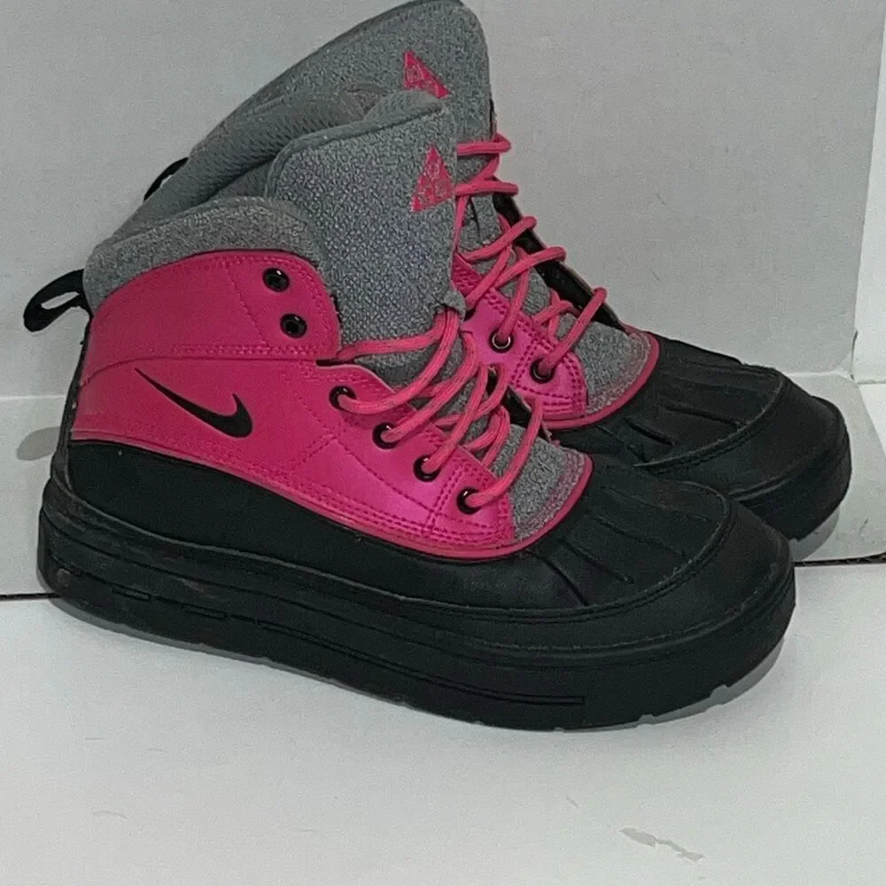Nike ACG Woodside 2 High Pink Flash Black Youth 5.5Y 524876-600 Duck Boots